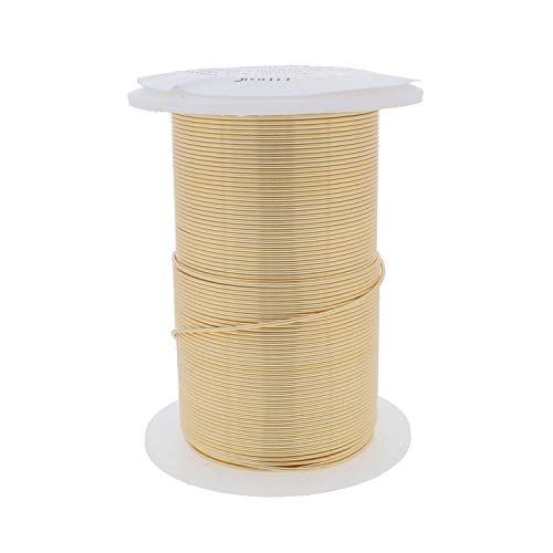 Image of The Beadsmith Wire Elements 22-Gauge Lacquered Tarnish-Resistant Copper Wire for Jewelry Making, 20 Yard, 18.29 Meter Spool (Gold Color)