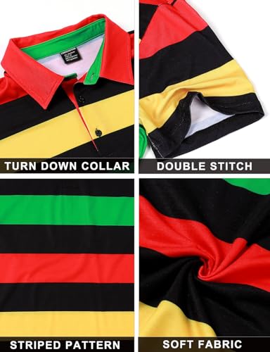 LINOCOUTON Polo para Hombre Día del Orgullo Patriótico Americano Juneteenth Cinco De Mayo Manga Corta miniatura 6