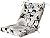 Pillow Perfect Floral Indoor/Outdoor Solid Back 1 Piece Square Corner Chair Cushion with Ties, Deep Seat, Weather, and Fade Resistant, 36.5" x 18", Black/White Sophia, 1 Count