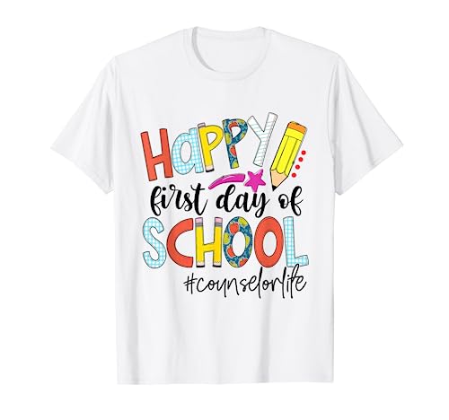 Feliz primer día de escuela de vuelta a la escuela Vida del consejero Camiseta