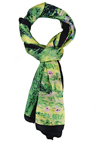 Elegna Women 100% Silk Art Collection Scarves (Claude Monet's Bridge) #TOP1