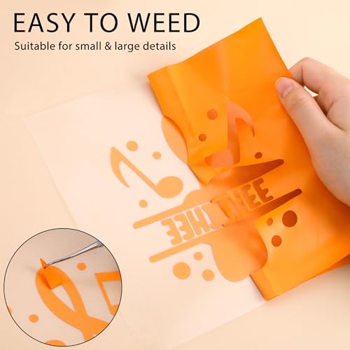 Image of HTVVETUR Orange HTV Iron on Vinyl 12Inch by 35ft Heat Transfer Vinyl for T-Shirt HTV Rolls for All Cutter Machine - Easy to Cut & Weed (35ft, Orange)