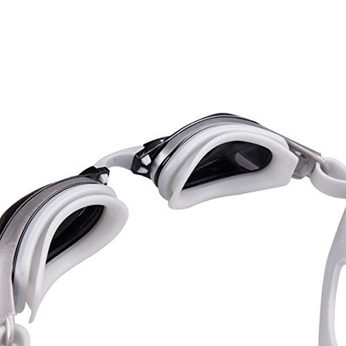 REIZ M301-SL-300 Waterproof Antifog Coating Myopia Eyewear Goggles Swimming Glasses 300 Degrees - Silver