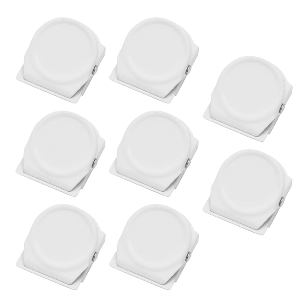 Magnetic Clips, 8Pcs Whiteboard Fridge Strong Magnets Clips for House Kitchen Office School Supplies - White
