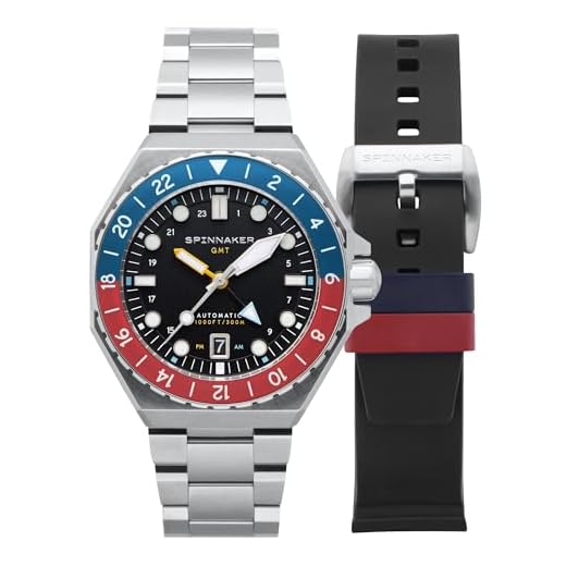Relógio masculino Spinnaker SP-5119 Dumas GMT Movimento Seiko NH34 automático, de mergulho, caixa de aço inoxidável de 44 mm, resistente à água 300 m, pulseira de aço inoxidável