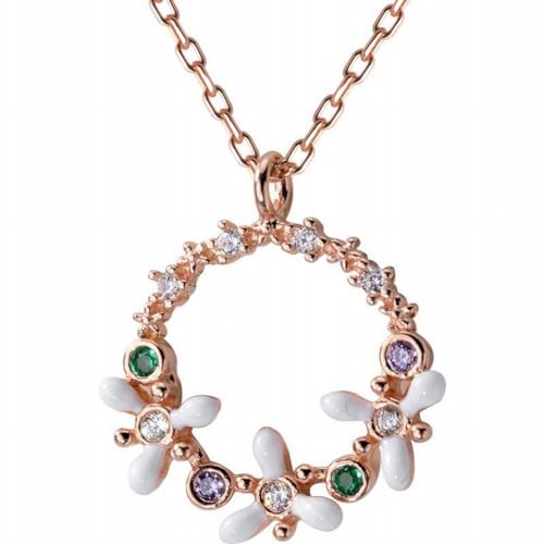 Collier personnalisé rond et chaîne fleur douce pour femme