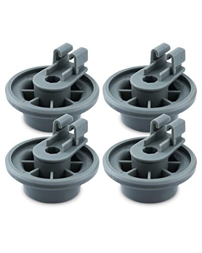 611475 Dishwasher Lower Dishrack Wheel Assembly - gray Fits for Bosch, Replace #bsh-00611475 1559847 AH3477735 AH8727387 4 Pack