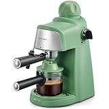 Ihomekee Espresso Machine, 3.5Bar Espresso and Cappuccino Machine with Fast Heating Function, 1-4 Cups Coffee Maker with Milk Frothing Function and Steam Wand (Green)