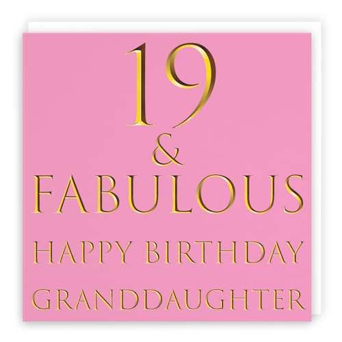 Hunts England Biglietto di auguri per il 19° compleanno della nipote – 19 & Fabulous – Happy Birthday Granddaughter – Still Totally Fabulous Collection – Divertente biglietto femminile