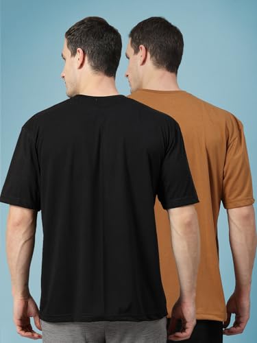 Image of CHKOKKO Oversized Tshirt for man Solid Classic Round Neck Loose Fit Half Sleeve Soft and Comfortable Casual Stylish wear for Summer