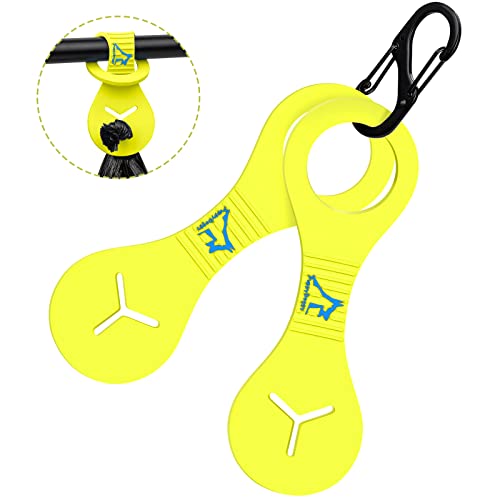 PuppyDoggy Silikon Kotbeutelhalter für Hundekotbeutel, handlich und einfach zu verwenden, für Hundeleinen-Spender, Zubehör (2 Pieces, Lemon Yellow) Cover