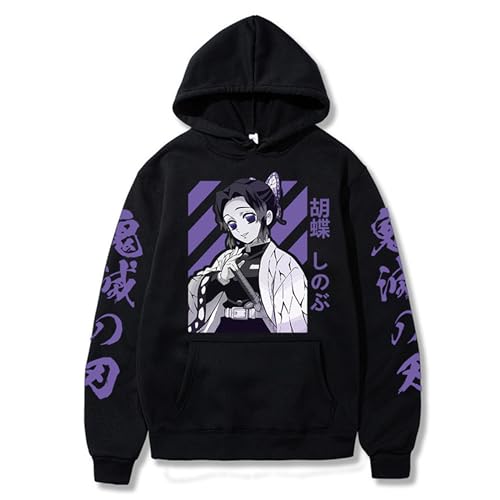 Satdflie Anime Demon Slayer Impreso Sudadera con Capucha Hombres Mujeres Harajuku suéter Loog Manga Sudadera Unisex Casual con Capucha Tops, Regalo Ideal para los Fans Navidad, color/18, L