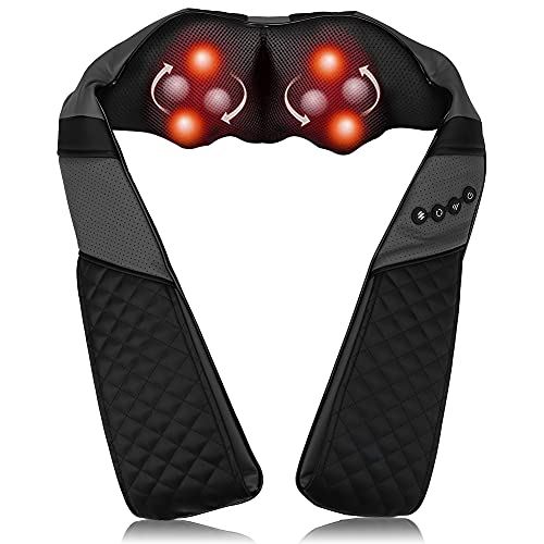 Seniny Massagers for Neck and Back, Shiatsu Neck & Back Massager with Heat, Deep Tissue 3D Kneading Neck and Shoulder Massager, Foot, Legs Full Body Muscle Pain Relief Massage in Car Office Home Use