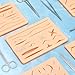 Threlaco 3 Pcs Suture Pad 3 Layer Suture Practice Pad with Wounds Practice Kit, Hard to Rip, Tear or Break for Medical and Vet Students Veterinarian Nurses Training and Practice(Classic Style)