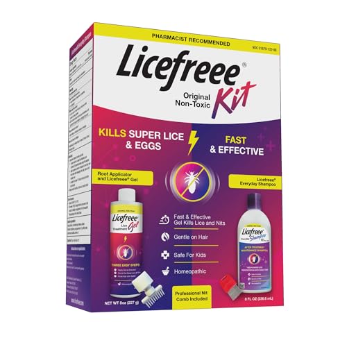 Licefreee! Kit All-in-One Complete Lice Killing Treatment, Daily Maintenance Shampoo & Professional Nit Comb in One Box, Lice Treatment for Kids & Adults