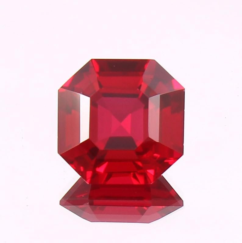 Rubis rouge du Mozambique naturel octogone Asscher cut 12 mm - 2