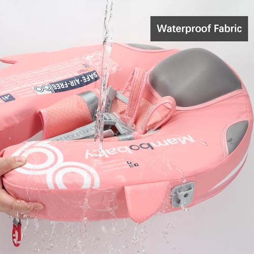 Image of Baby Pool Float with UPF50+ 3D Adjustable Canopy, Add Tail Mambobaby Float Non Inflatable Infant Floats for Pool, Cartoon Narwhal Baby Floats (NPink with Canopy-U05NPCTLUROHML01U05)