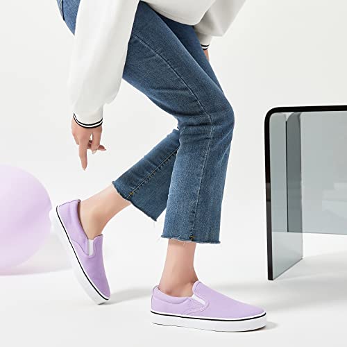 Image of Women's Canvas Slip On Sneakers Non Slip Loafers | low top non slip on walking breathable casual comfortable fashion tennis