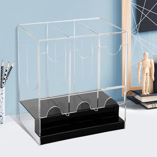 Organizador acrílico de 3 ranuras caja transparente de metacrilato para oficina y hogar 7
