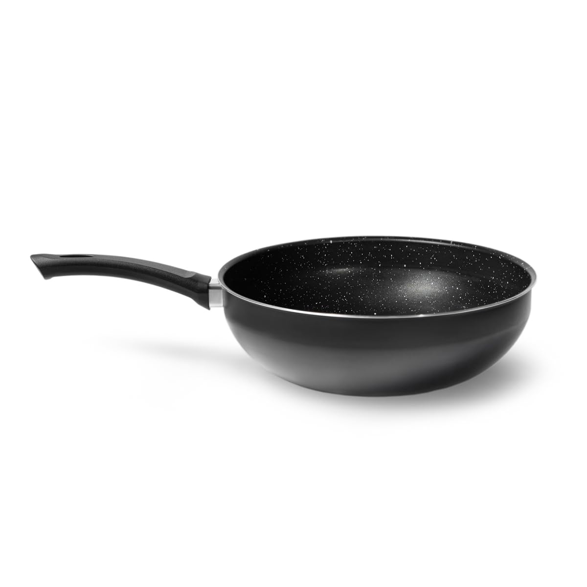 MTA - Panela Wok Antiaderente por Indução, Nº 28 de 4,3 Litros, Cor Preta, Linha Ceramic+