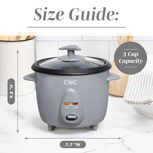 Image of COOK WITH COLOR 6 Cup Rice Cooker 300W - Effortless Cooking and Perfectly, Cooks 3 Cups of Raw Rice for 6 Cups of Cooked Rice, Grey