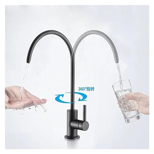 Robinet de cuisine noir mat avec osmoseur intégré pour évier - 5