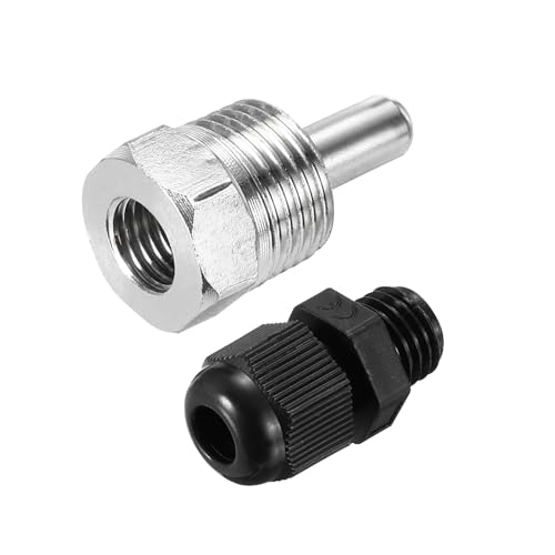 QUARKZMAN Edelstahl 304 Tauchhülsen, 30mm Thermowell G1/2 Zoll Außengewinde Gewinde für Temperatursensor, mit Schwarzer Kappe