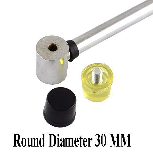 DIY Crafts Jewelry Tools Equipment Installable Two Way Rubber Hammers, Mallets, Steel Handle Jewellery Making Tool Hammer Head Round Diameter 30 MM (Multi Colour, Pack Of 1 Pc) 1