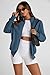 PRETTYGARDEN Women's 2024 Fall Fashion Full Zip Up Sweatshirt Long Sleeve Loose Fit Trendy Casual Jacket with Pockets (Dark Blue,Small)