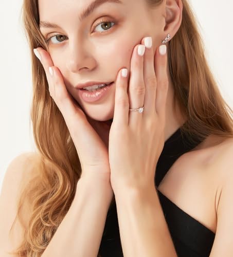 TIGRADE 1.5mm Eternity Ring Round Cut Cubic Zirconia Anniversary Ring Minimalist High Polished Promise Ring for Women Size 3-114