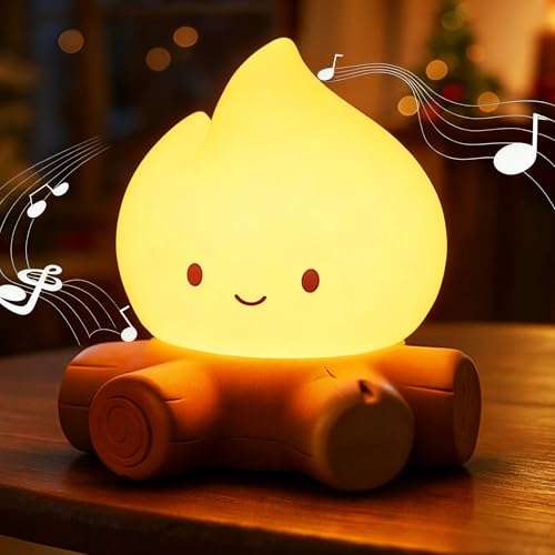 Image of Tarinks Campfire Night Light, Portable Flame Lamp with White Noise, Cute Silicone Flameless Candle Lights,Suitable for Kids lamp Bedroom, Indoor/Outdoor and Home Decoration