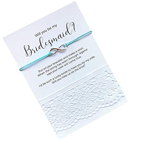 Carrie Clover Wish bracelet to Ask Bridesmaid - Bridesmaid Proposal Bracelets on Keepsake Message Cards. Will you Be my Bridesmaid Gift, Bridal party invites, B3