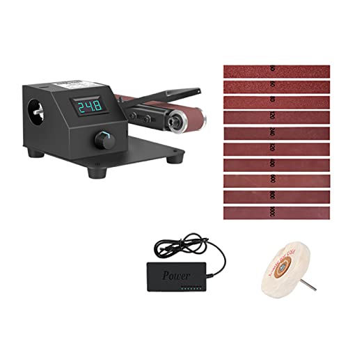 Adjustable Angle High Speed Electric Belt Sander with Powerful 350W Motor for Metal Wood Acrylic Grinding Forward and Reverse Rotation (US & Type 1)