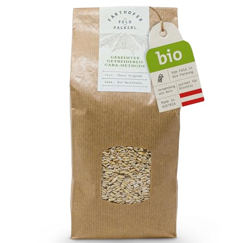 Farthofer Bio-Nackthafer | Urgetreide mit GABA & hohem Magnesium | glutenarm & eiweißreich | für Porridge Granola & Risotto | naturbelassen & bio | vegan | 500g