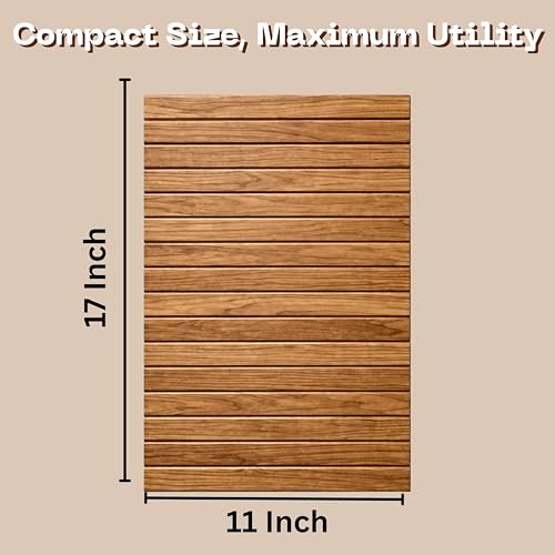 Image of Classyo Sofa Armrest Tray, Sofa Arm Tray - Dining Table Mats Flexible & Foldable - Suitable for Food, Drinks, Snacks, Cup- Acacia Wood (11 in x 17 in)