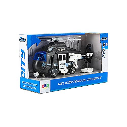 Brinquedo Helicóptero Resgate Polícia ou Bombeiro c/ Luz e Som (Polícia)