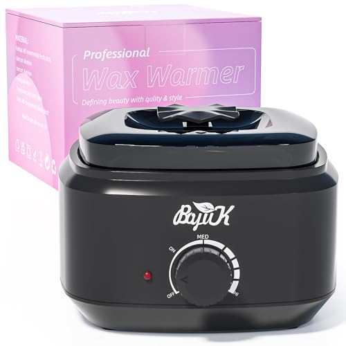 Wax Pot, BOYUJK Professional Wax Heater for Women and Men, Hair Removal Wax Warmer with See-Through Lid and 600ml Aluminum Wax Pot (Black)