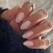 MISUD Press on Nails - Medium Almond Glue on Nails with Bling Glitter, Acrylic Sparkly Sequins Design 24 pcs