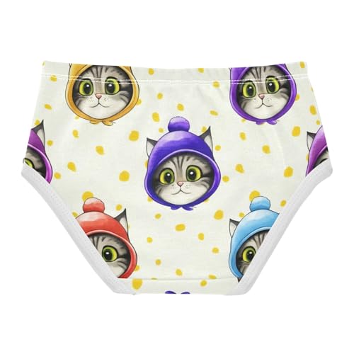 Cute Colorful Cartoon Kitten Faces Girls Underwear Toddler 2t Cotton Panties for Girl Fun Undies Kids Briefs2