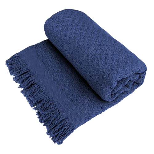 Decolab Manta para Sofá em Algodão com Franjas Artesanais | Cober...