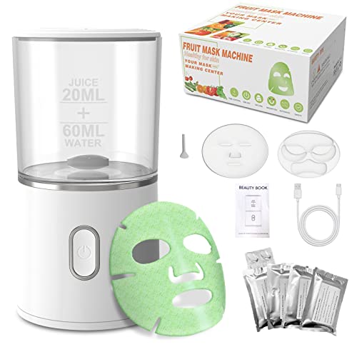 WAONIQ Face Mask Maker Machine DIY Natural Fruit & Vegetable Mask with 32Pcs Collagen Automatic Facial Skin Care Machine for SPA Treatments (Rechargeable)