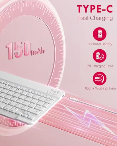 Étui avec clavier pour iPad 11e génération 2025 MoKo coque rose
