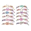 PacuM 12 Pezzi Braccialetto Bambina Regolabile Braccialetti Amicizia Bambine a Forma di Gatto Braccialetti Bambina Cordino Elastico in Seta Intrecciata per Festa dei Bambini Regalo per Feste