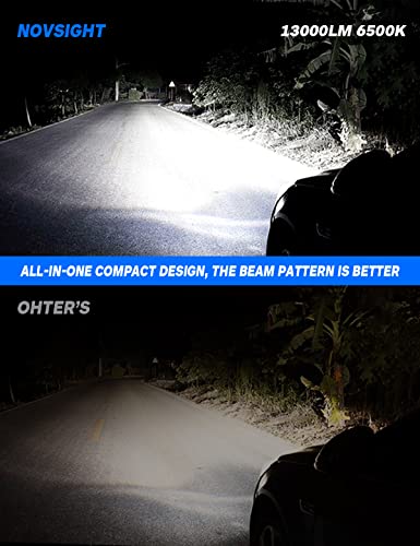 Novsight H11/H9/H8 Low Beam 9005/Hb3 High Beam Led Headlight Bulbs Combo, 26000 Lumens 300% Super Bright Led Headlights Conversion Kits 6500K Cool White, Pack Of 4 #TOP1