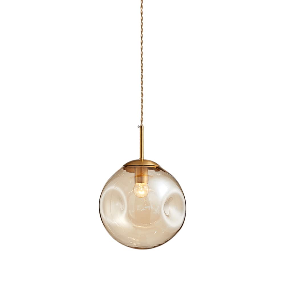 Suspension en verre irrégulier ronde plafonnier E27 design chambre salon