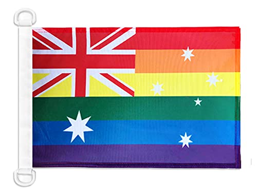 AZ FLAG Australia Rainbow Nautical Flag 18''x 12'' for Outdoor and Boat, gay australian Banner Knitted Polyester with Two Plastic Rings 30 x 45 cm โ image 1