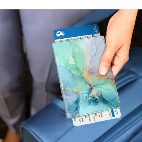 Image of FINTIE Passport Holder, Slim Travel Wallet RFID Blocking Card Case Cover Passport Cover Protector Essentials with Credit Card Slots for Women /Men | Slim