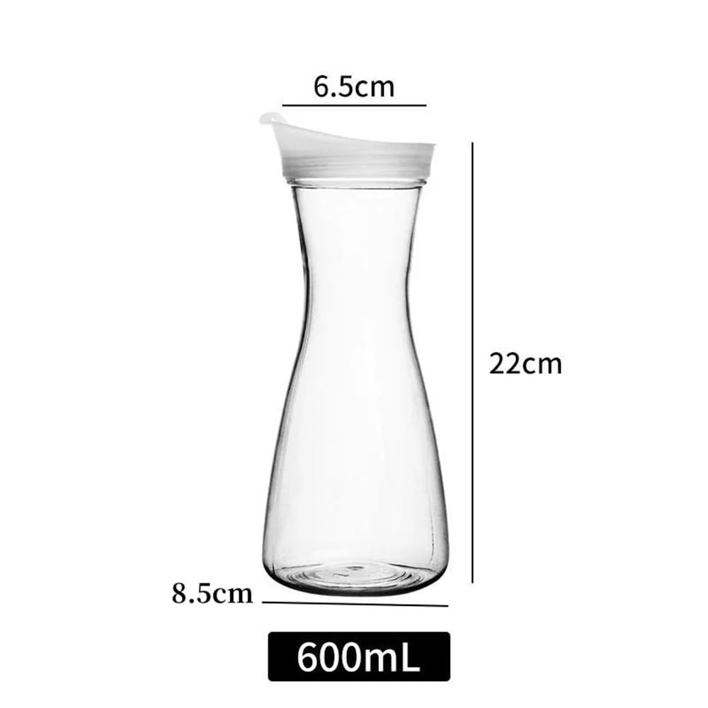 Jarra de agua Jarra de agua fría multiusos, de gran capacidad, a prueba de fugas, jarra for jugo de frutas, leche, hervidor de agua portátil for acampar Olla de vidrio(600ml)