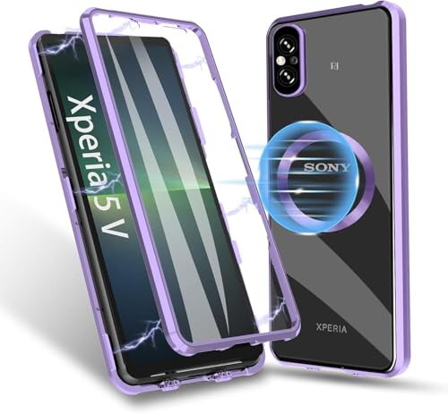 Hülle für Sony Xperia 1 VII - [Kompatibel mit Magsafe] 360 Grad Vorne & Rückseite Schutz Hülle Magnetische Adsorption Metallrahmen Handyhülle Hülle - Magnetic Violett