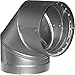 DuraVent DVL 6 in. Dia. x 6 in. Dia. 90 deg. Galvanized Steel/Stainless Steel Double Wall Black Elbow